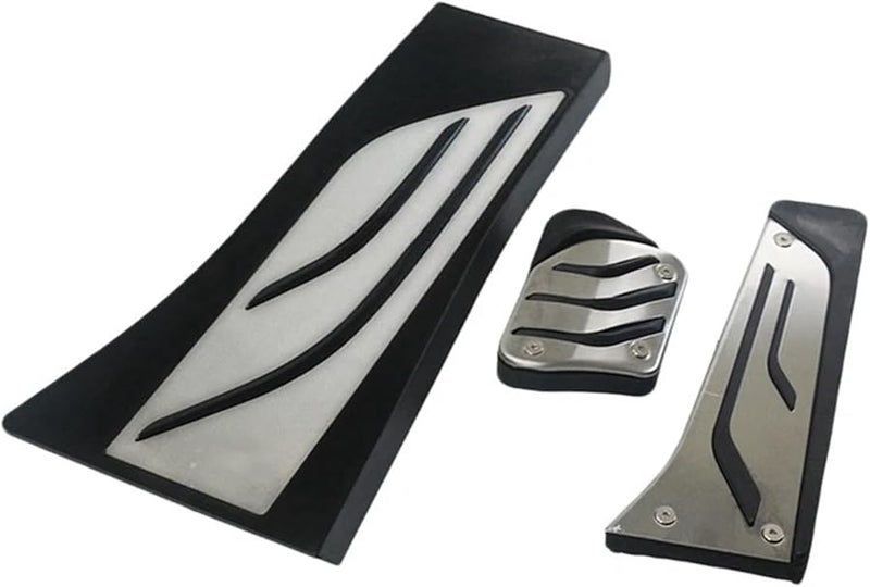 BMW X5 X6 F15 F16 E70 E71 E72 Accelerator Brake Footrest Pedal Pad Stainless Steel 3PCS Set - Image 1